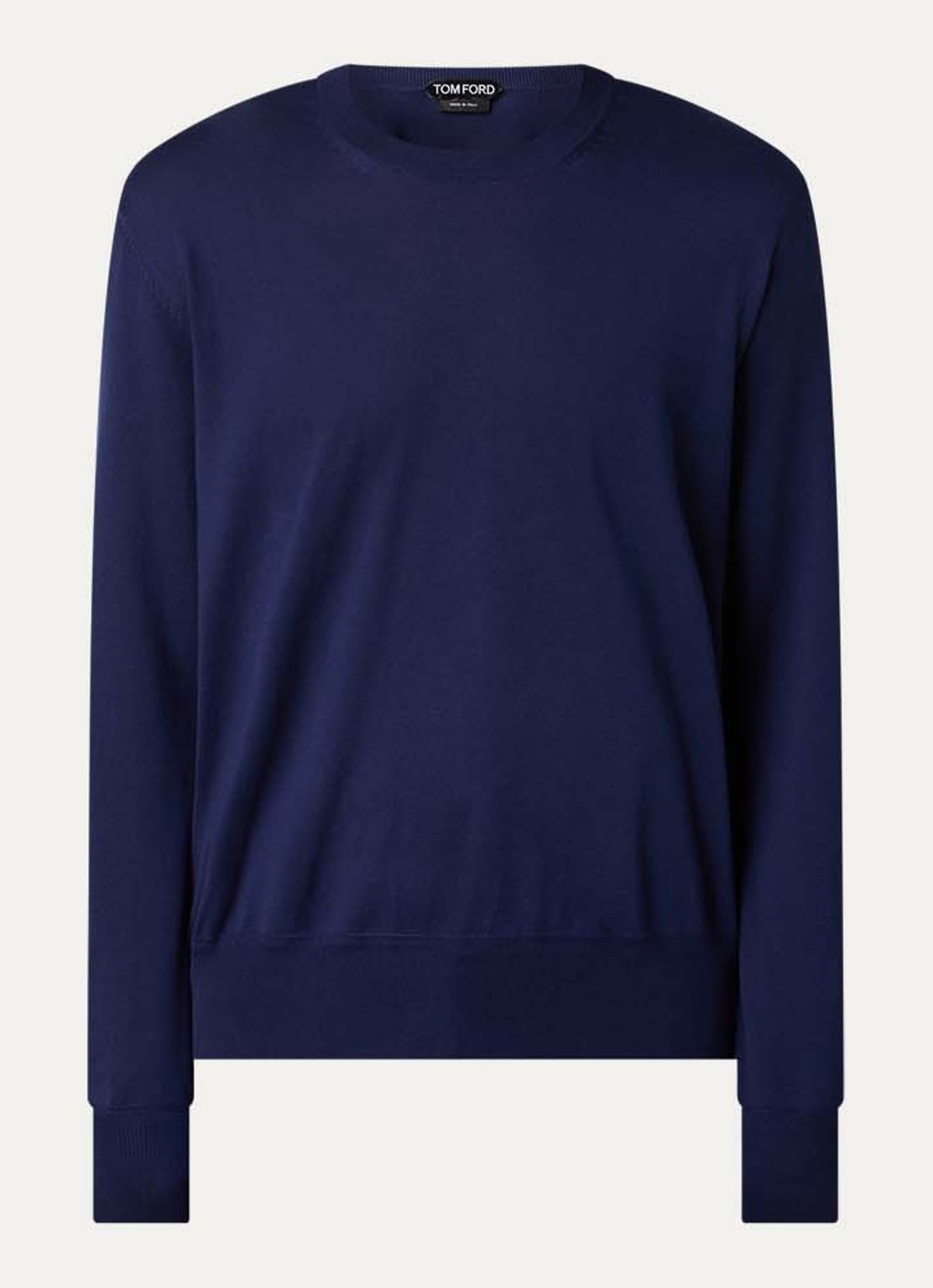 TOM FORD Fijngebreide trui met ronde hals - voorkant 2 donkerblauw