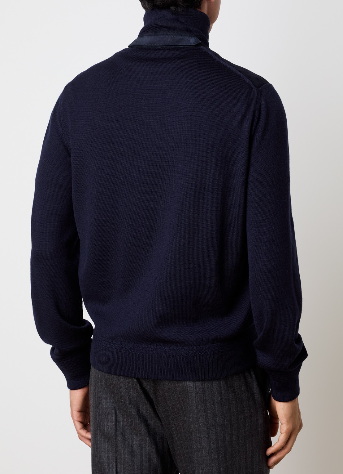 TOM FORD Jack van lamsleer met steekzakken - achterkant 5 donkerblauw