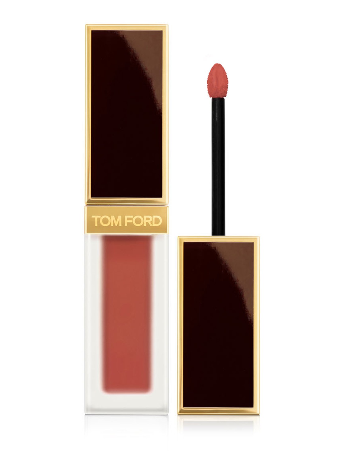 Tom Ford Liquid Lip Luxe Matte - vloeibare lipstick - voorkant 131 burnt peach