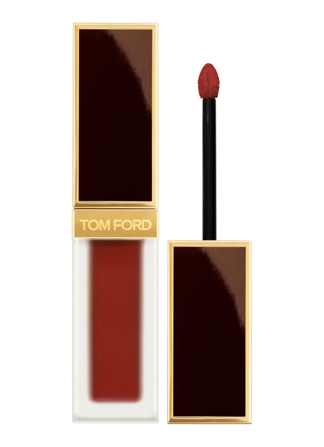 Tom Ford Liquid Lip Luxe Matte - vloeibare lipstick - voorkant 4 133 scarlet stiletto