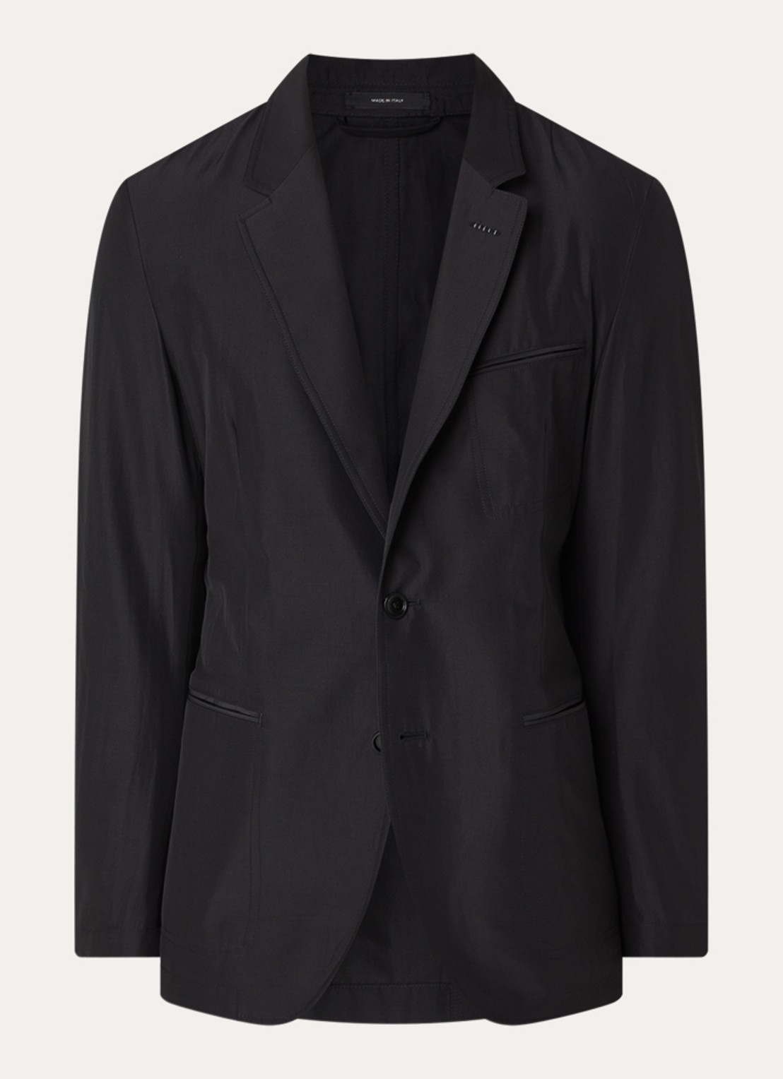 Tom Ford Parachute regular fit colbert met paspelzakken - voorkant zwart
