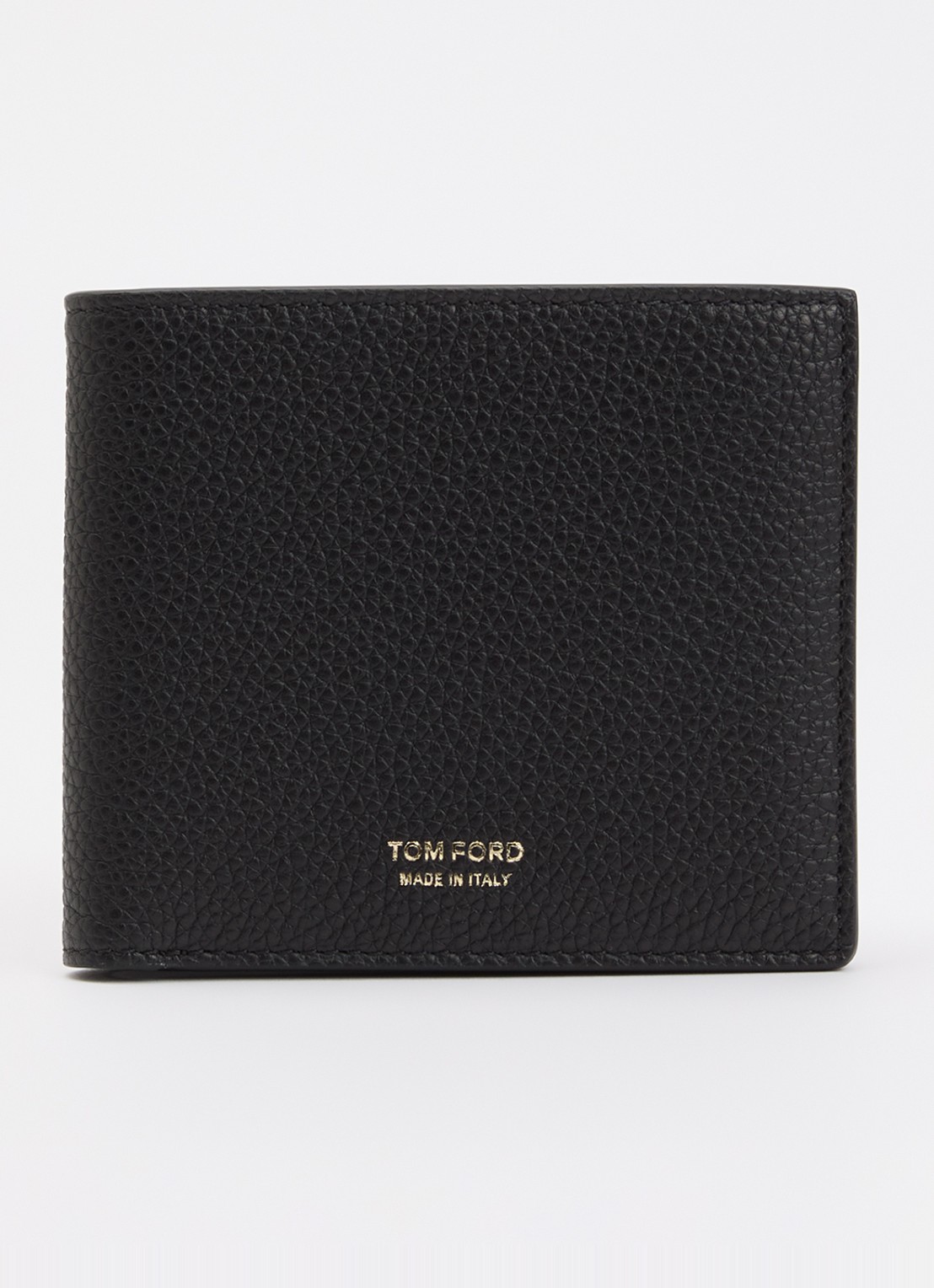 TOM FORD Pasjeshouder van kalfsleer met logo - voorkant 2 zwart