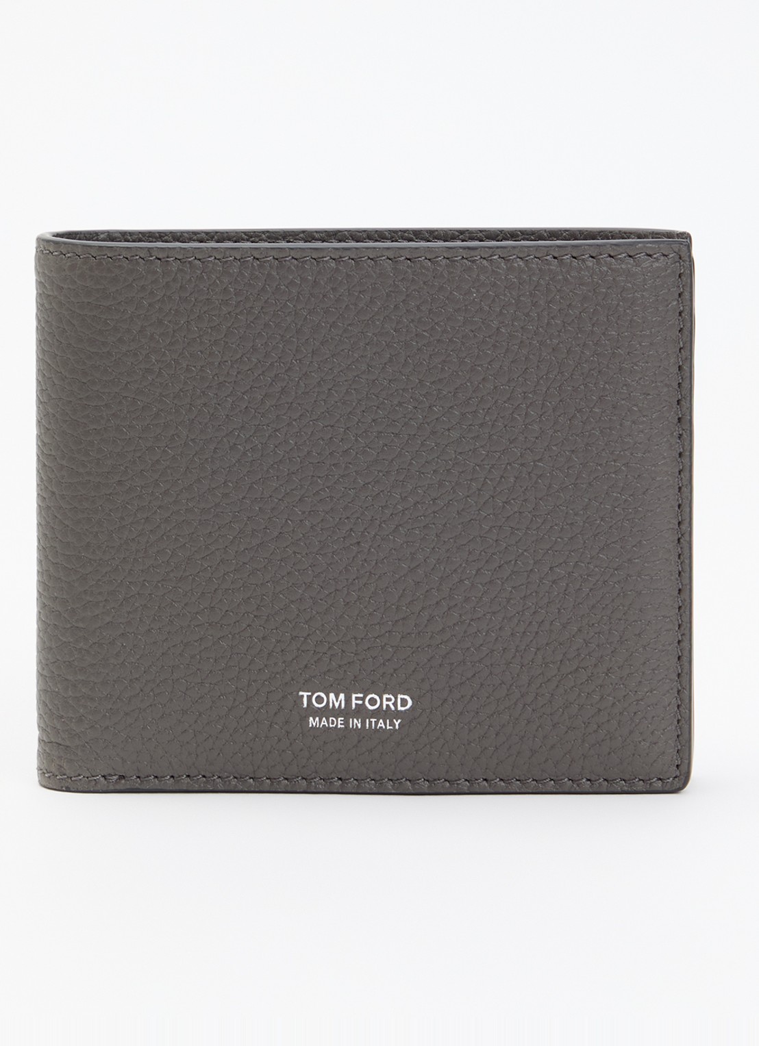 TOM FORD Pasjeshouder van kalfsleer met logo - voorkant 2 grijs