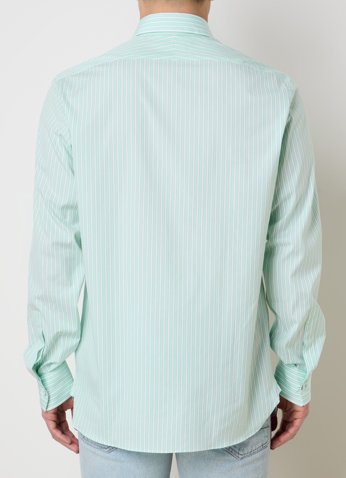 Tom Ford Regular fit overhemd met streepprint - achterkant lichtgroen