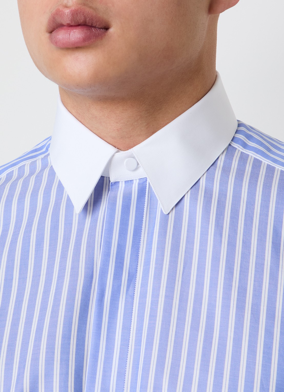 Tom Ford Regular fit overhemd met streepprint - detail 6 lichtblauw