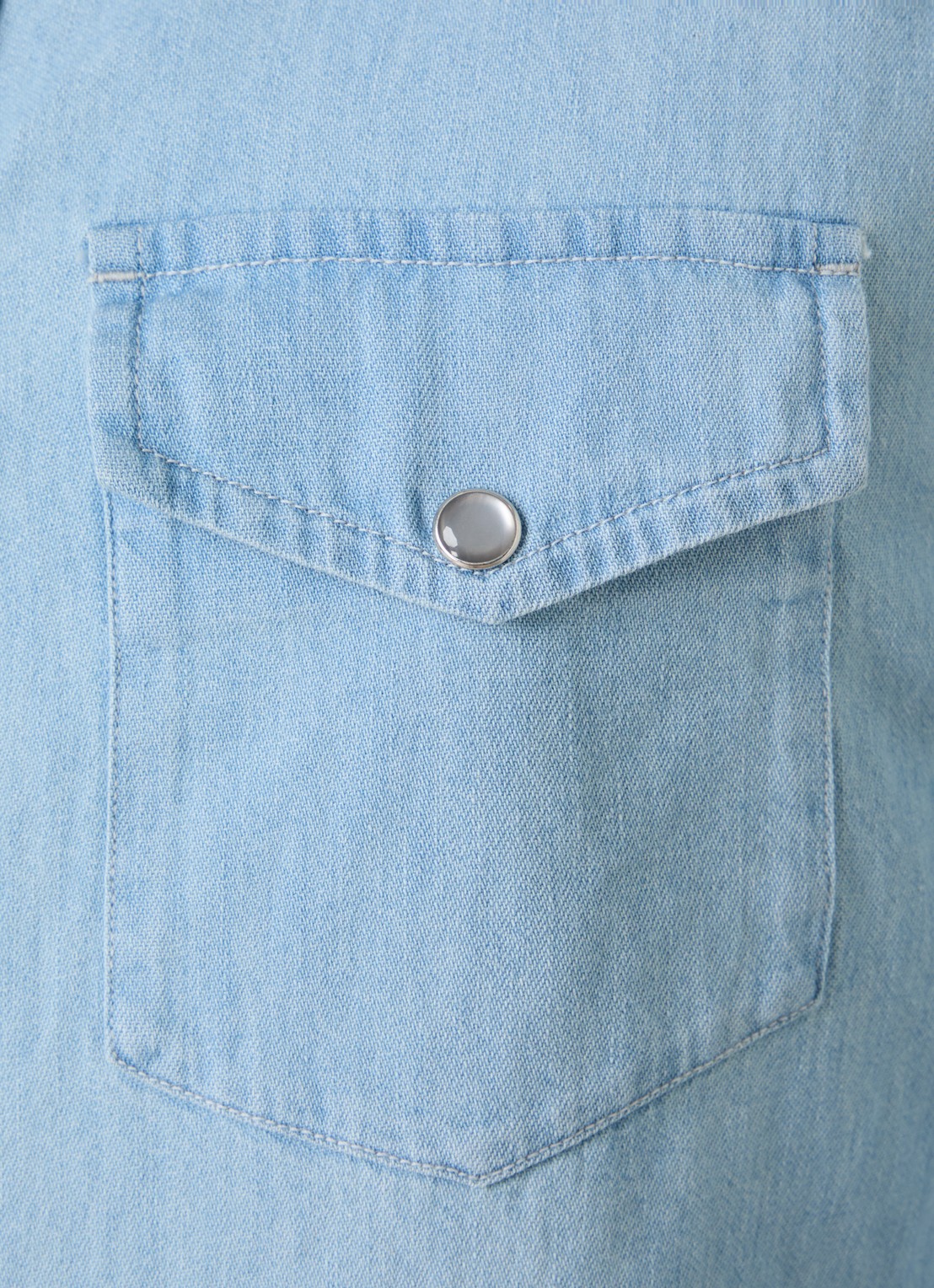 TOM FORD Regular fit overhemd van chambray met borstzakken - detail 5 lichtblauw