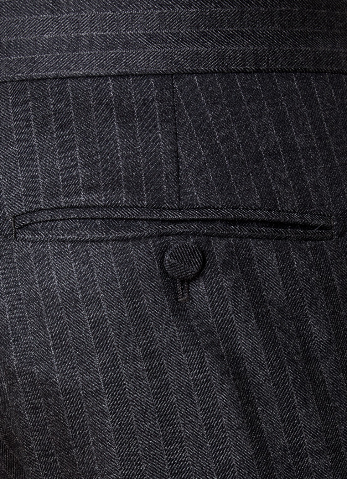 TOM FORD Straight fit pantalon van wol met streepprint en steekzakken - detail 4 donkergrijs