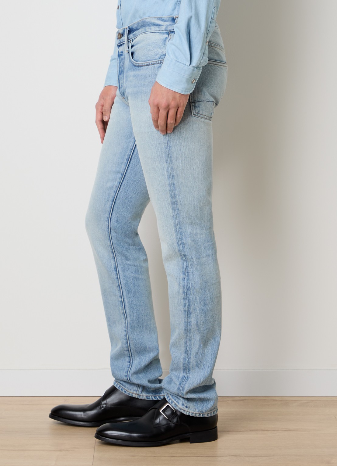 TOM FORD Straight leg jeans met lichte wassing - detail 5 indigo