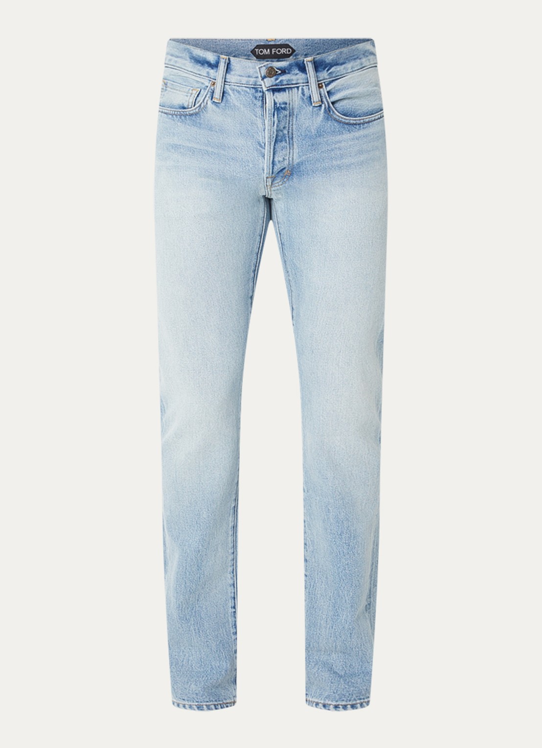 TOM FORD Straight leg jeans met lichte wassing - voorkant 2 indigo