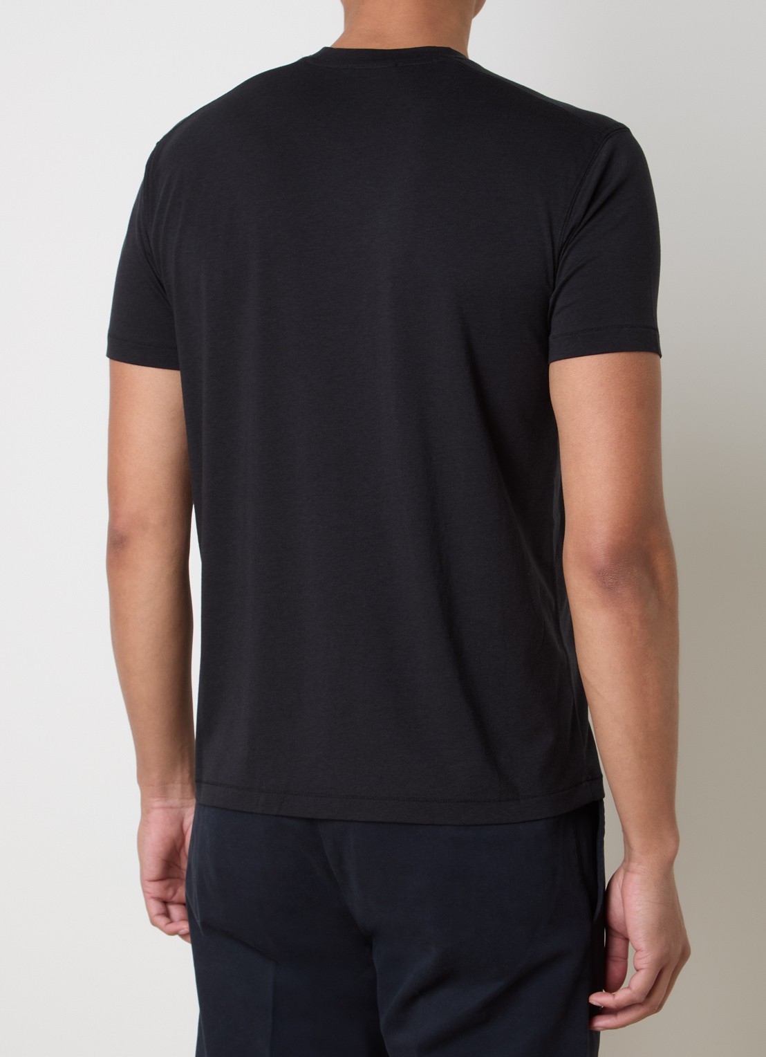 TOM FORD T-shirt met logoborduring - achterkant 5 zwart