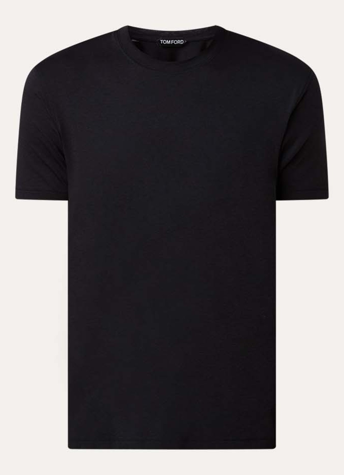 TOM FORD T-shirt met logoborduring - voorkant 3 zwart