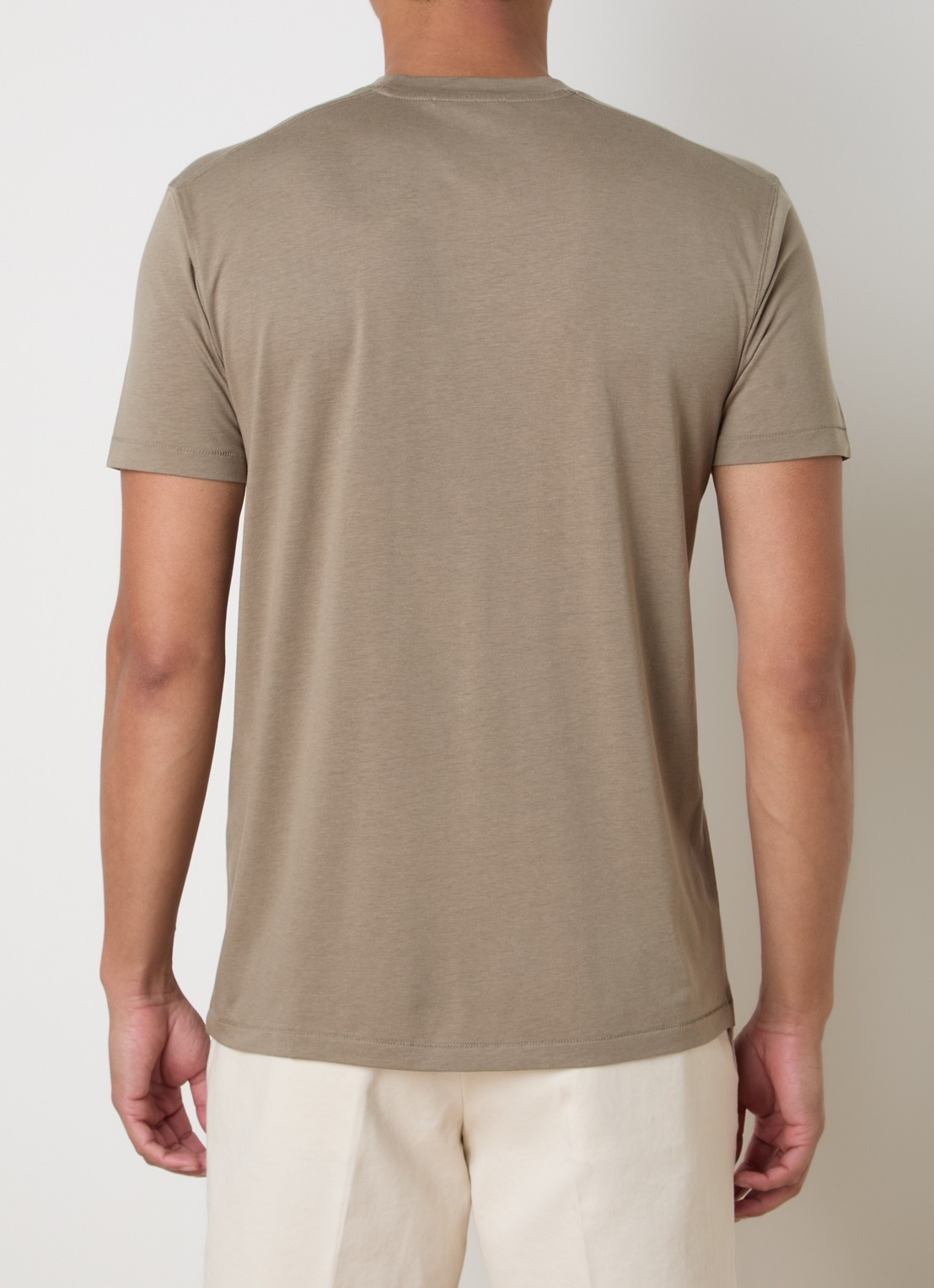 TOM FORD T-shirt met logoborduring - achterkant 3 olijfgroen