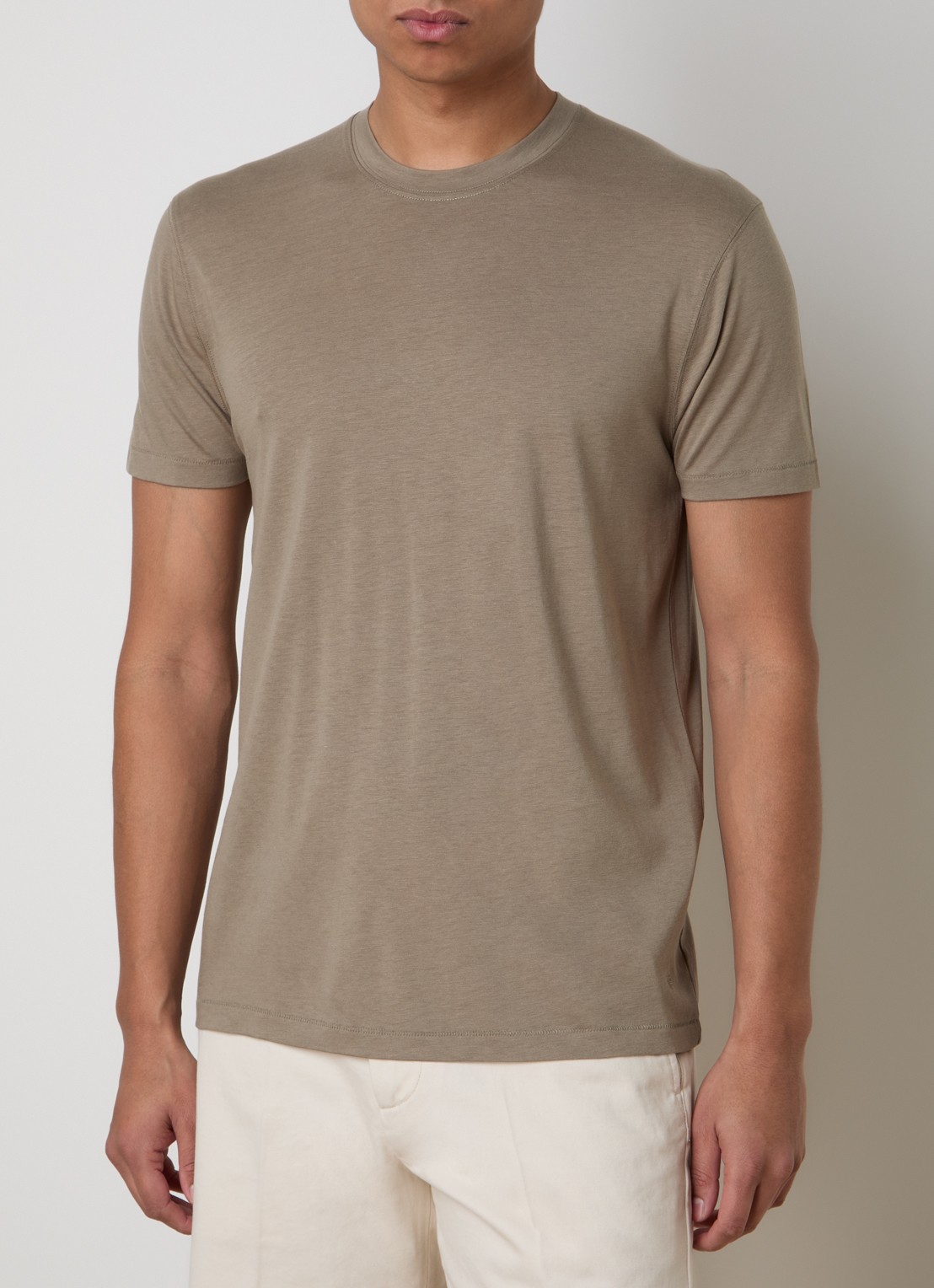 TOM FORD T-shirt met logoborduring - detail 4 olijfgroen