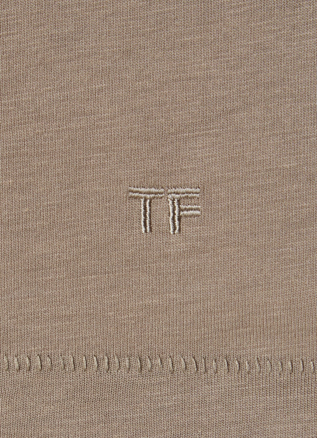 TOM FORD T-shirt met logoborduring - detail 5 olijfgroen