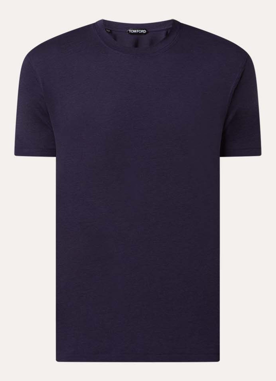 TOM FORD T-shirt met logoborduring - voorkant 5 donkerblauw