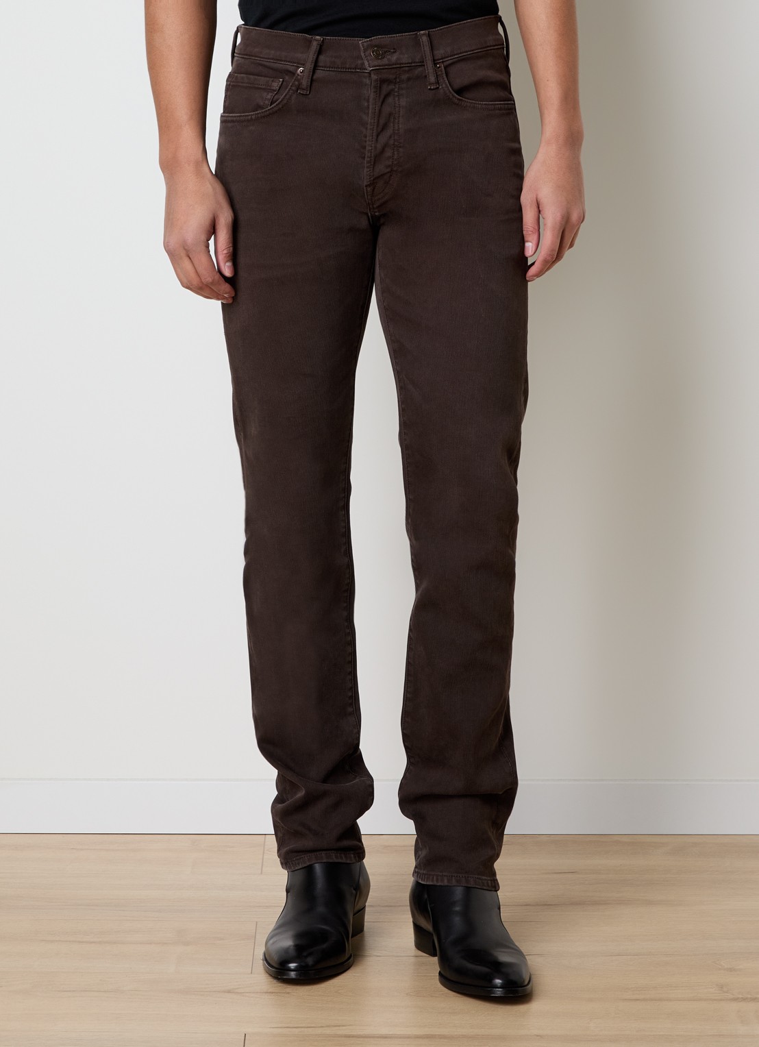 TOM FORD Western slim fit jeans met ribstructuur en steekzakken - detail 2 donkerbruin