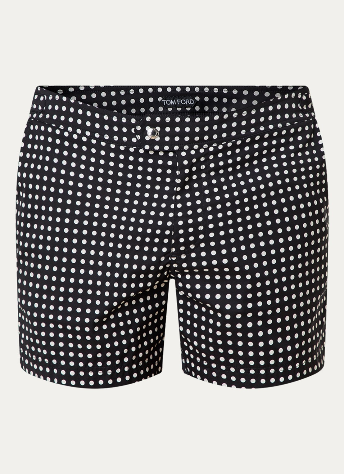 TOM FORD Zwemshorts met stippenprint en steekzakken - voorkant 2 zwart