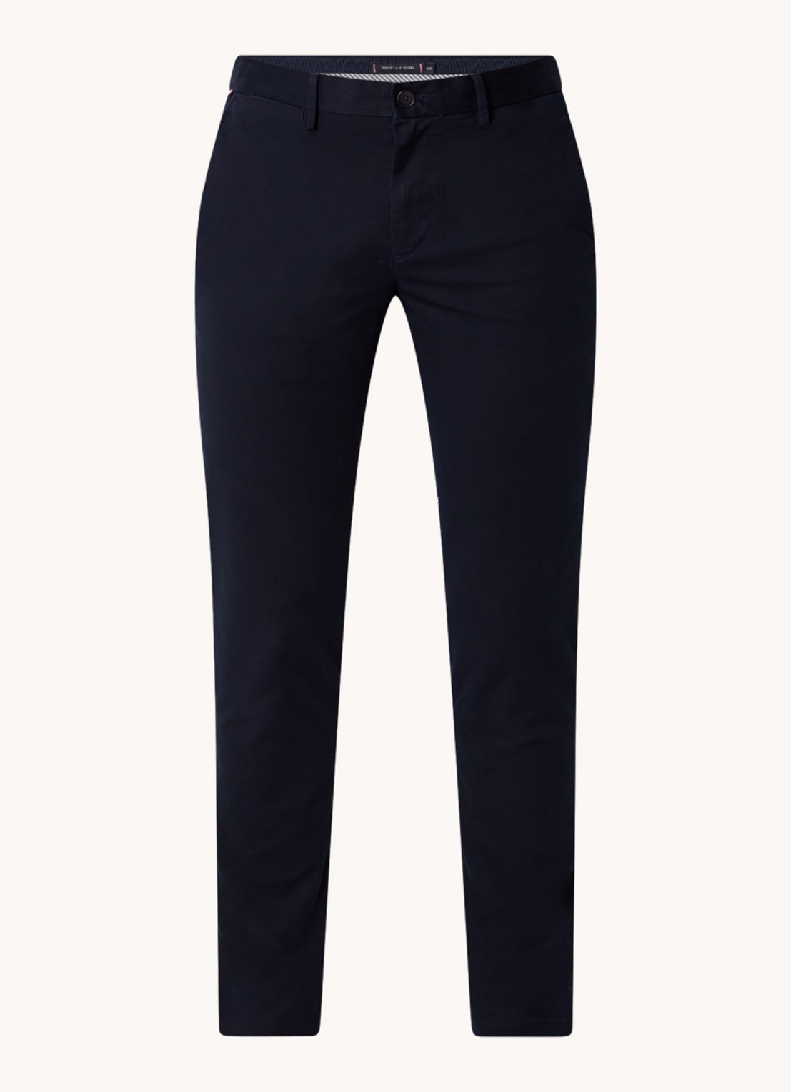 Tommy Hilfiger 1985 Bleecker slim fit chino in  katoenblend - voorkant 3 lichtblauw
