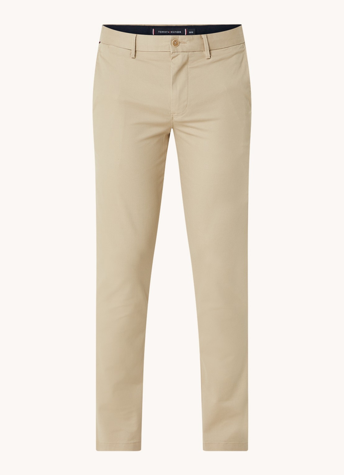 Tommy Hilfiger 1985 Bleecker slim fit chino in  katoenblend - voorkant 2 khaki