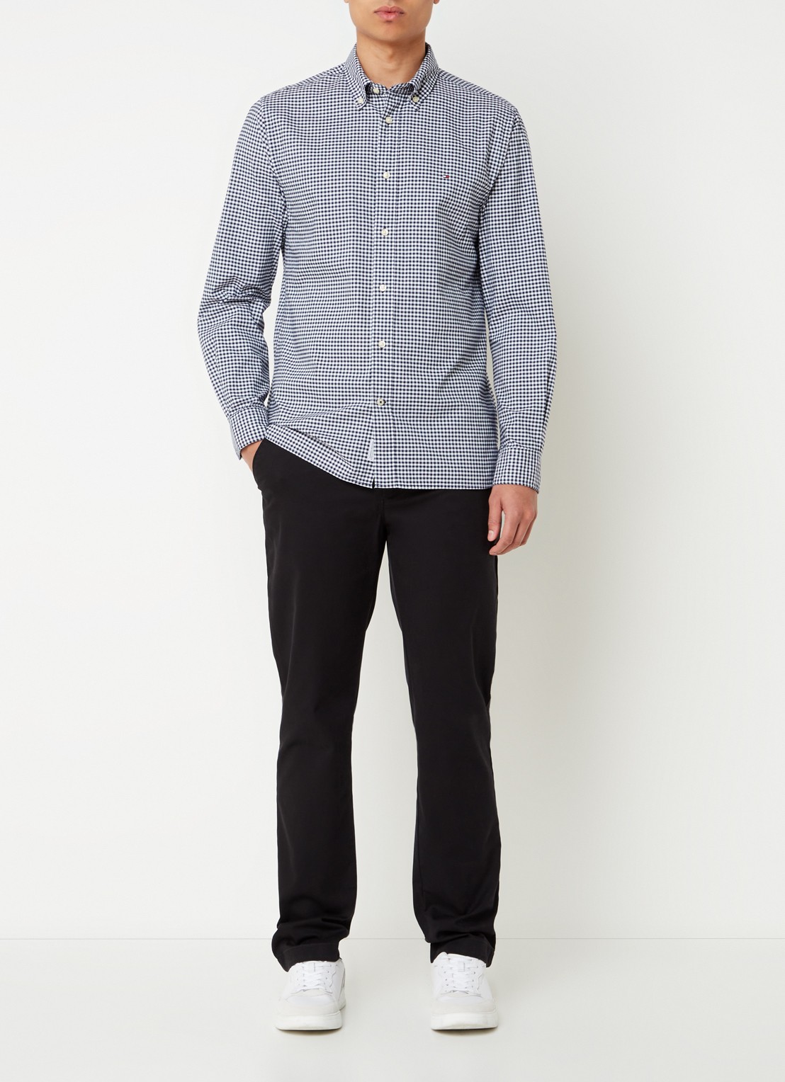 Tommy Hilfiger 1985 Denton straight fit chino met steekzakken - voorkant 8 zwart
