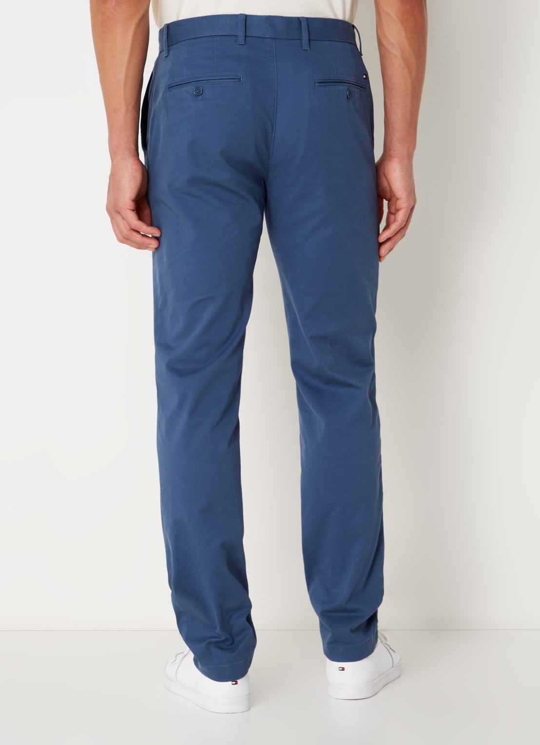 Tommy Hilfiger 1985 Denton straight fit chino met steekzakken - achterkant petrol
