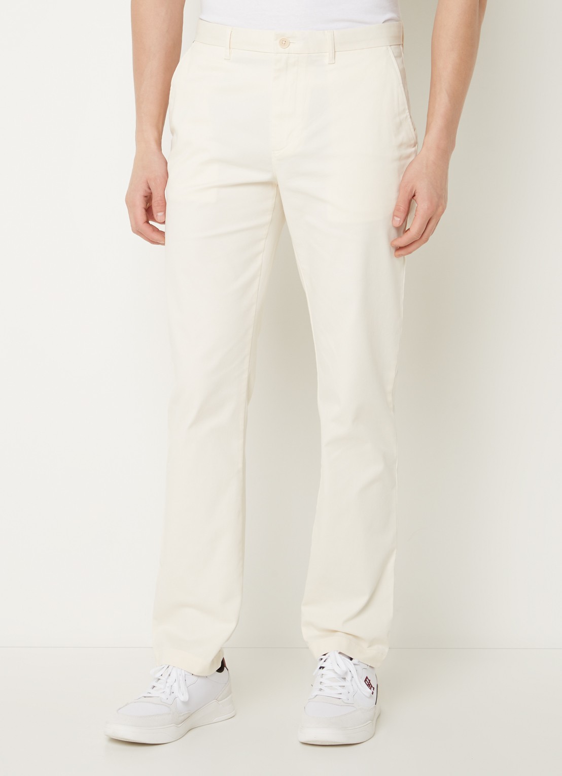 Tommy Hilfiger 1985 Denton straight fit chino met steekzakken - detail 4 creme
