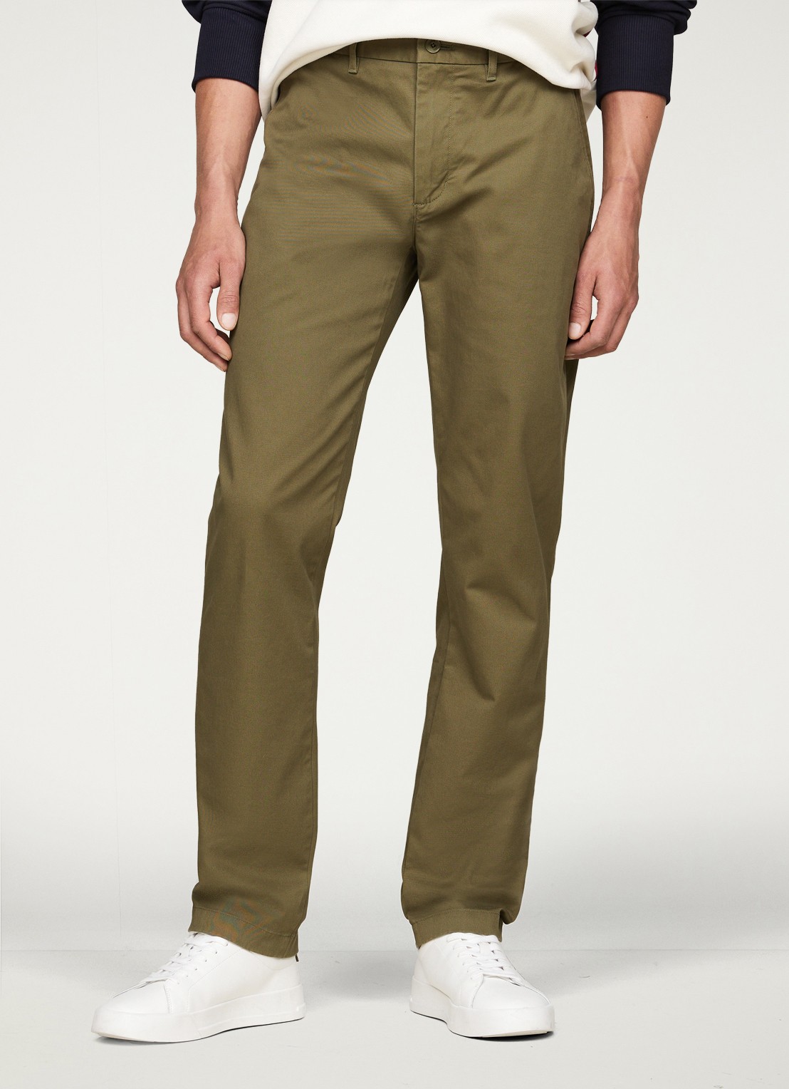Tommy Hilfiger 1985 Denton straight fit chino met steekzakken - detail 3 olijfgroen