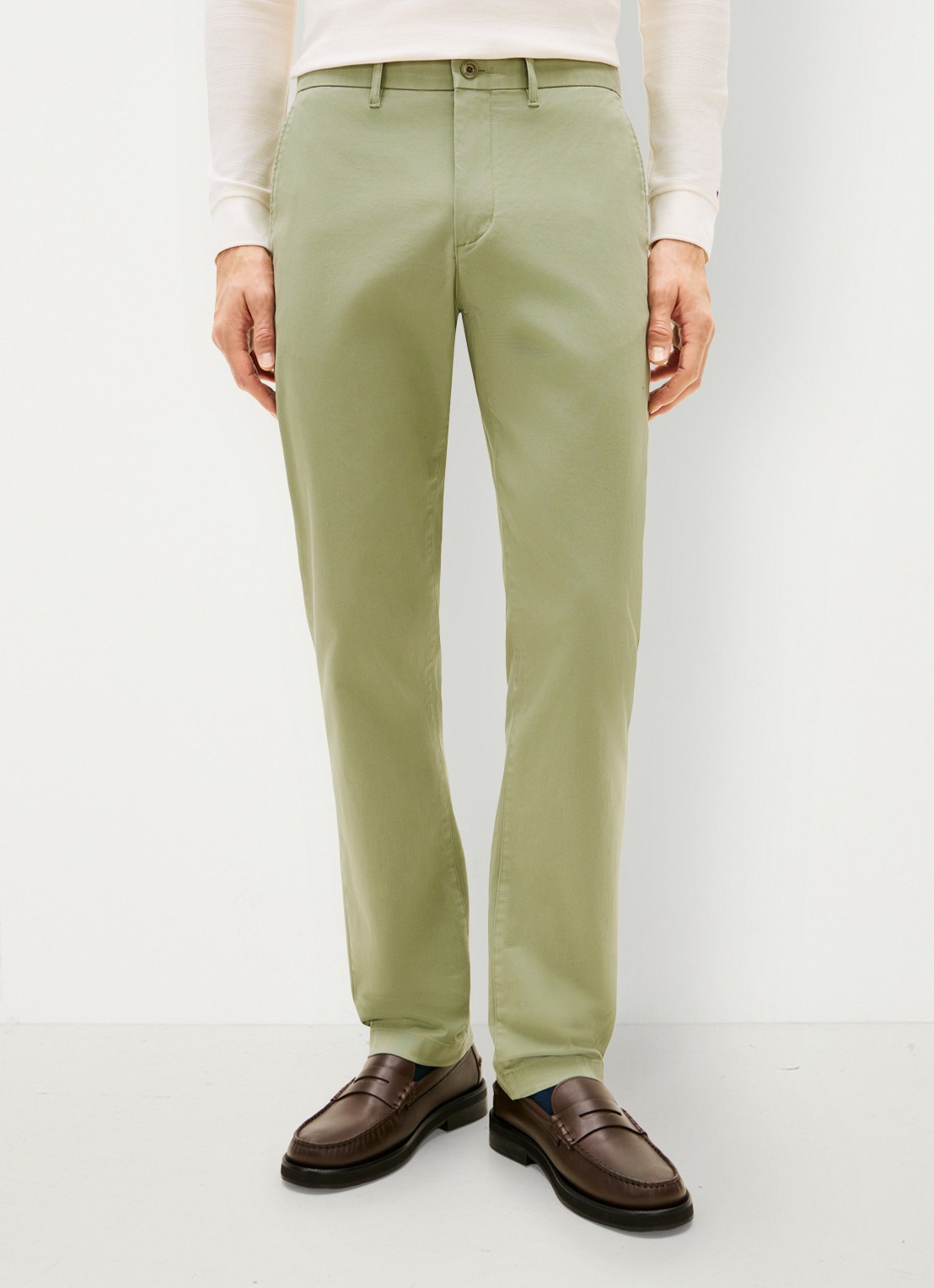 Tommy Hilfiger 1985 Denton straight fit chino met steekzakken - detail 3 grijs