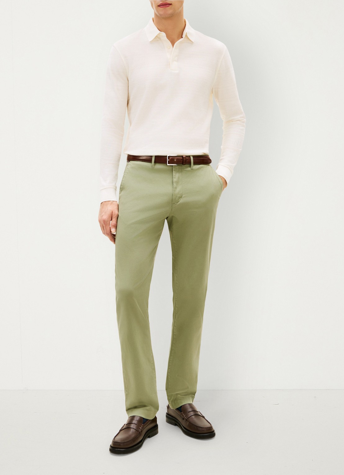 Tommy Hilfiger 1985 Denton straight fit chino met steekzakken - voorkant 2 grijs