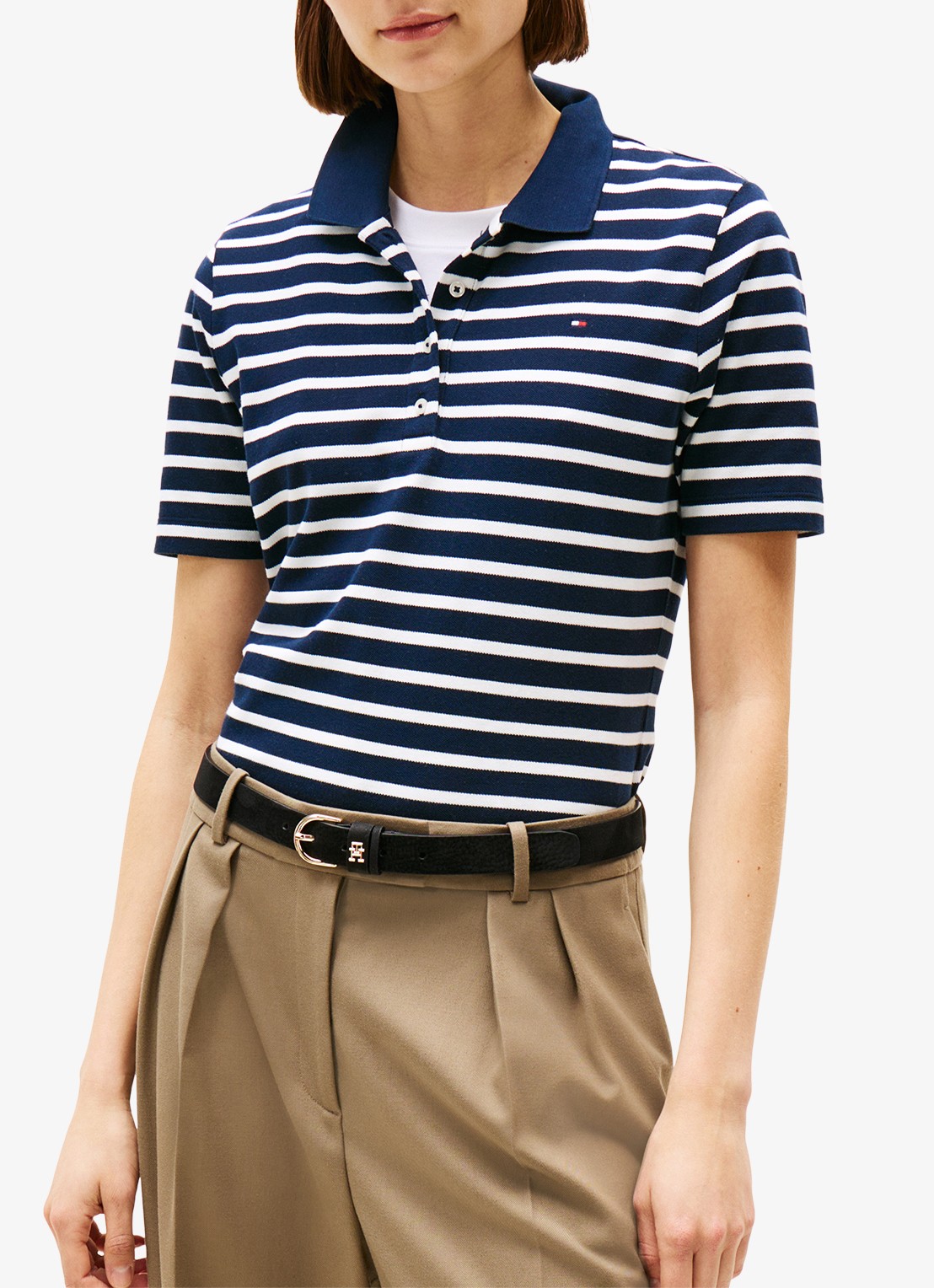Tommy Hilfiger 1985 regular fit polo van  katoen met logo - detail 2 donkerblauw
