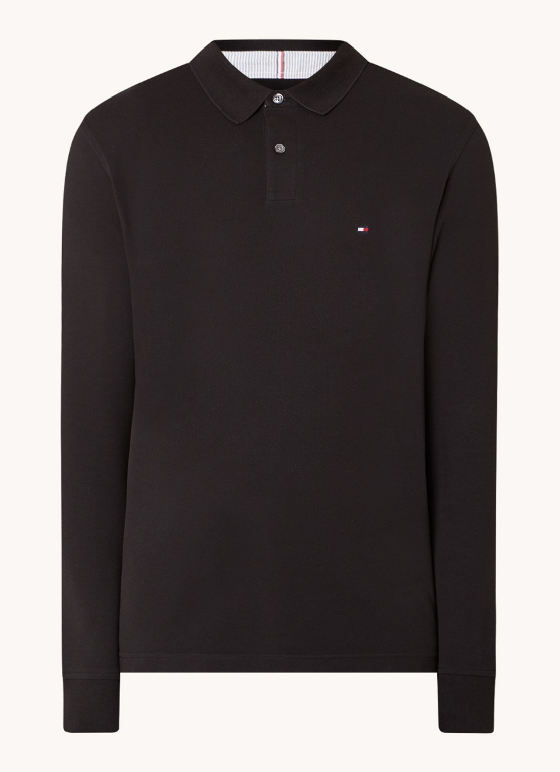 Tommy Hilfiger 1985 regular fit polo van piqué katoen  - voorkant 2 zwart
