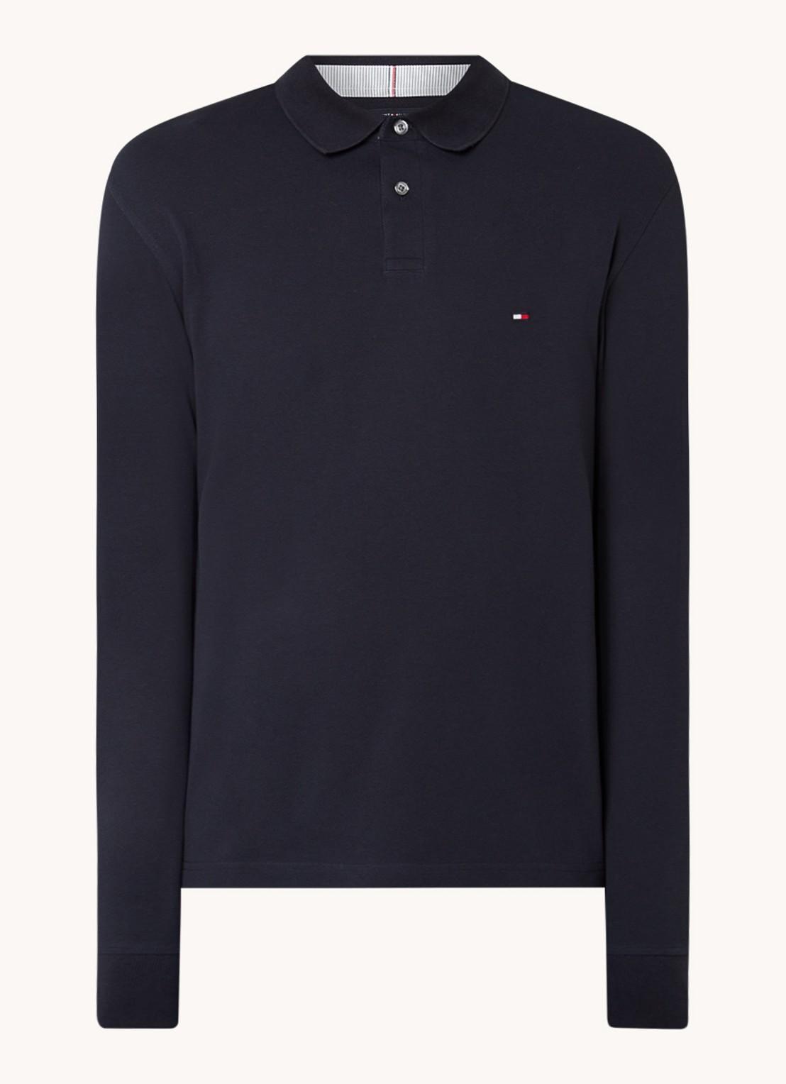 Tommy Hilfiger 1985 regular fit polo van piqué katoen  - voorkant lichtblauw