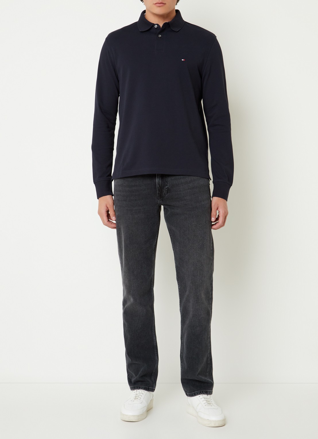 Tommy Hilfiger 1985 regular fit polo van piqué katoen  - voorkant 2 lichtblauw