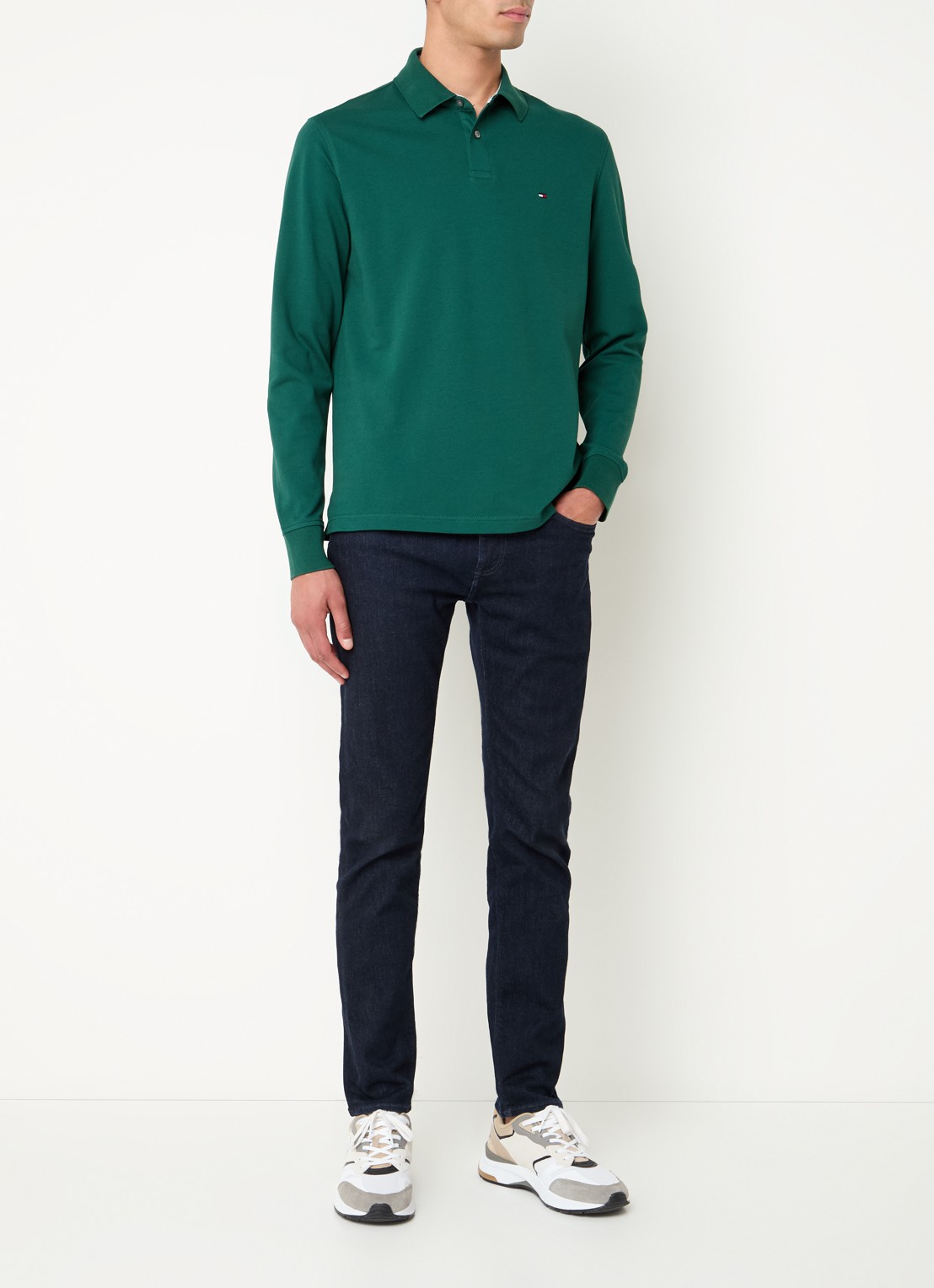 Tommy Hilfiger 1985 regular fit polo van piqué katoen  - voorkant 4 groen