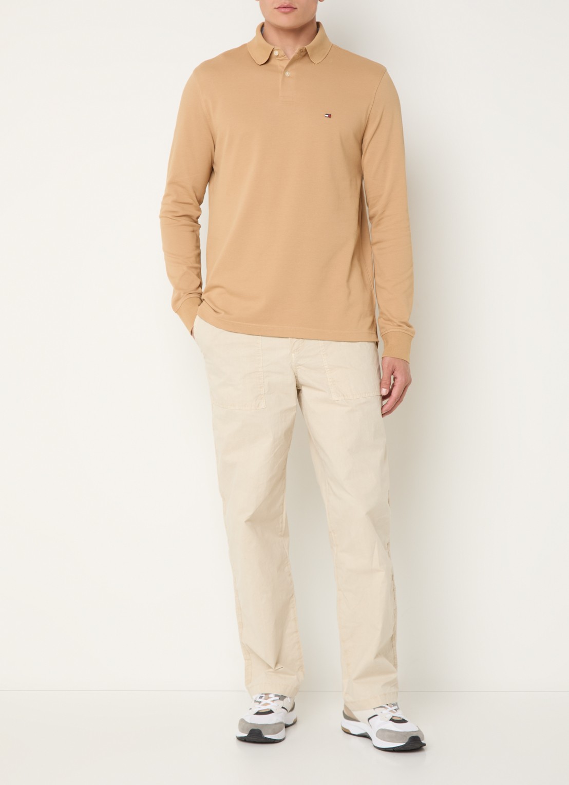 Tommy Hilfiger 1985 regular fit polo van piqué katoen  - voorkant 4 camel
