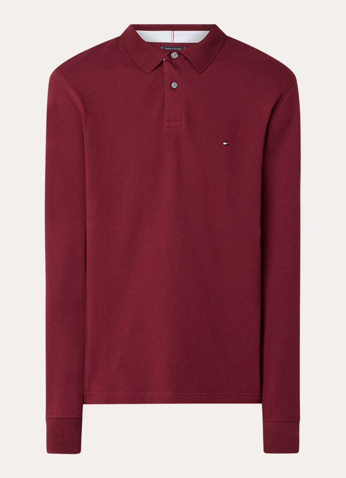 Tommy Hilfiger 1985 regular fit polo van piqué katoen  - voorkant 2 kersenrood