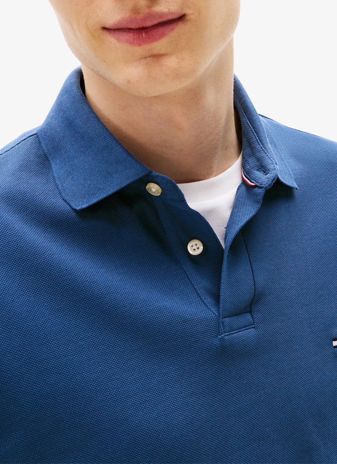 Tommy Hilfiger 1985 regular fit polo van piqué katoen  - detail 4 zeegroen