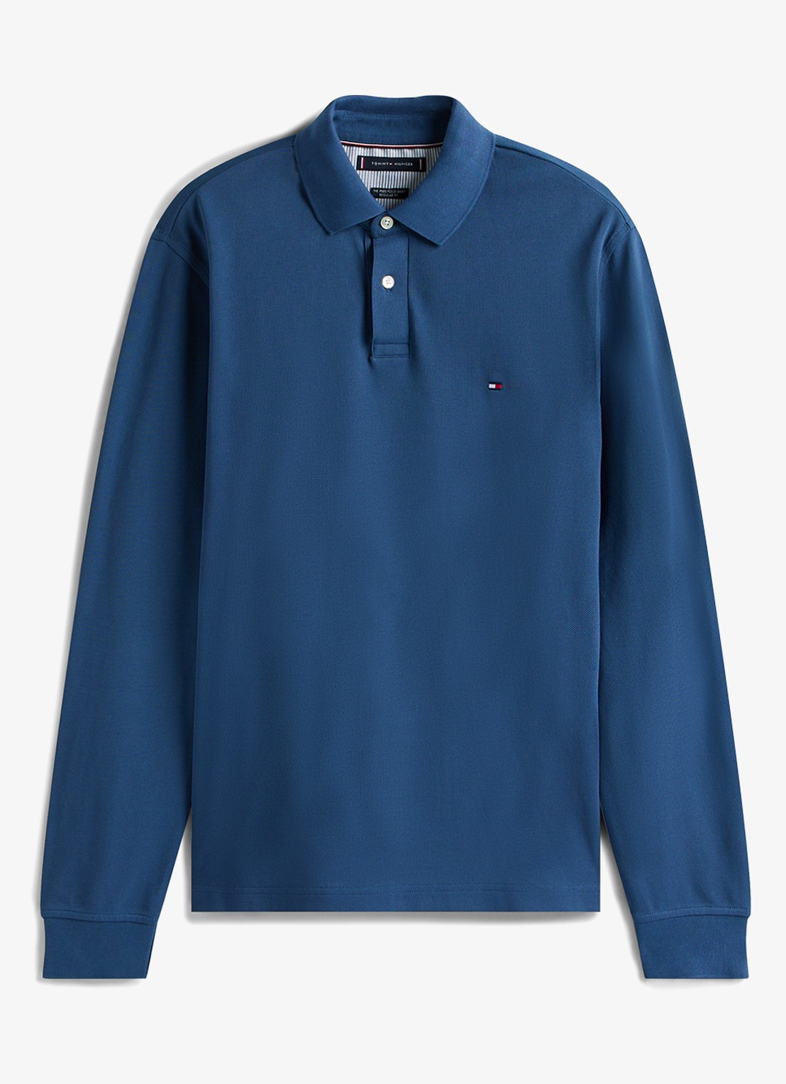 Tommy Hilfiger 1985 regular fit polo van piqué katoen  - voorkant zeegroen