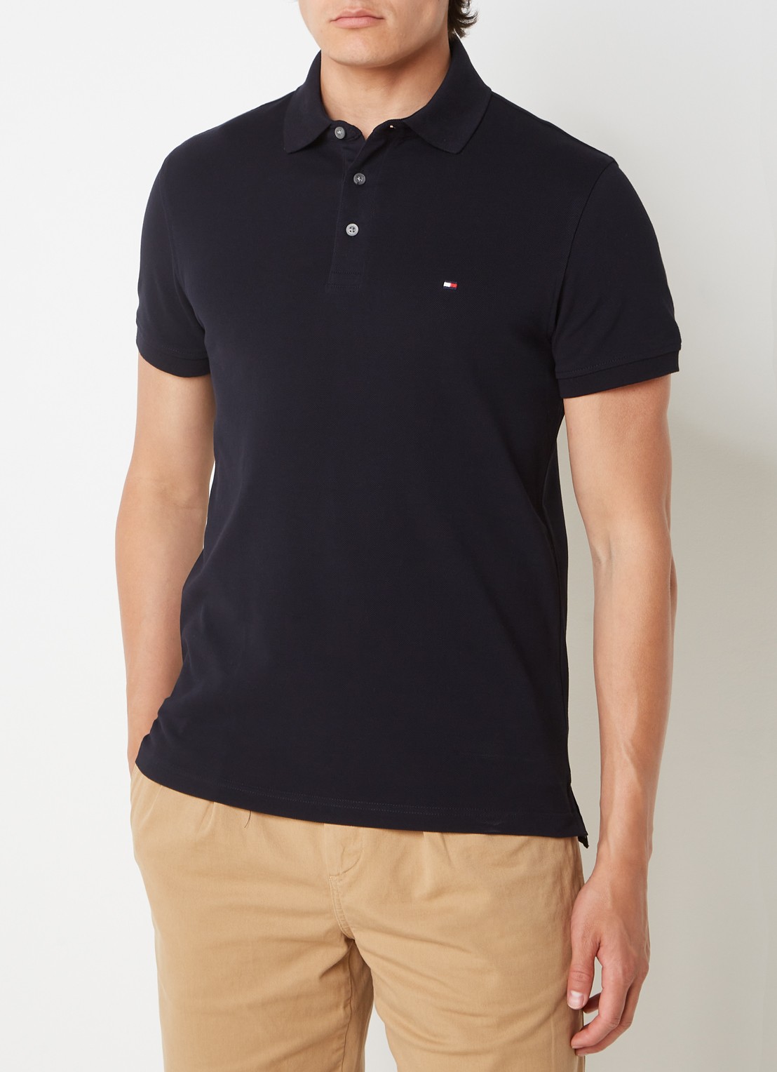 Tommy Hilfiger 1985 slim fit polo met logoborduring - detail 4 desert sky / blauw