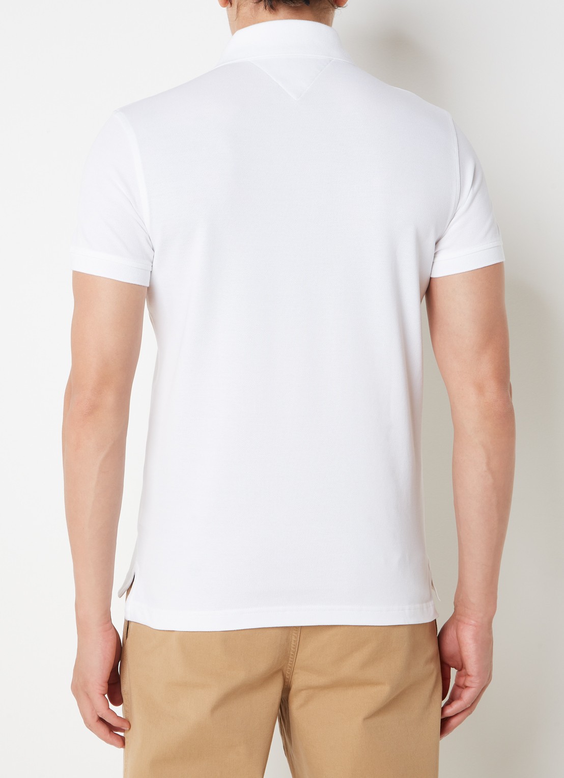 Tommy Hilfiger 1985 slim fit polo met logoborduring - achterkant 4 white  / wit