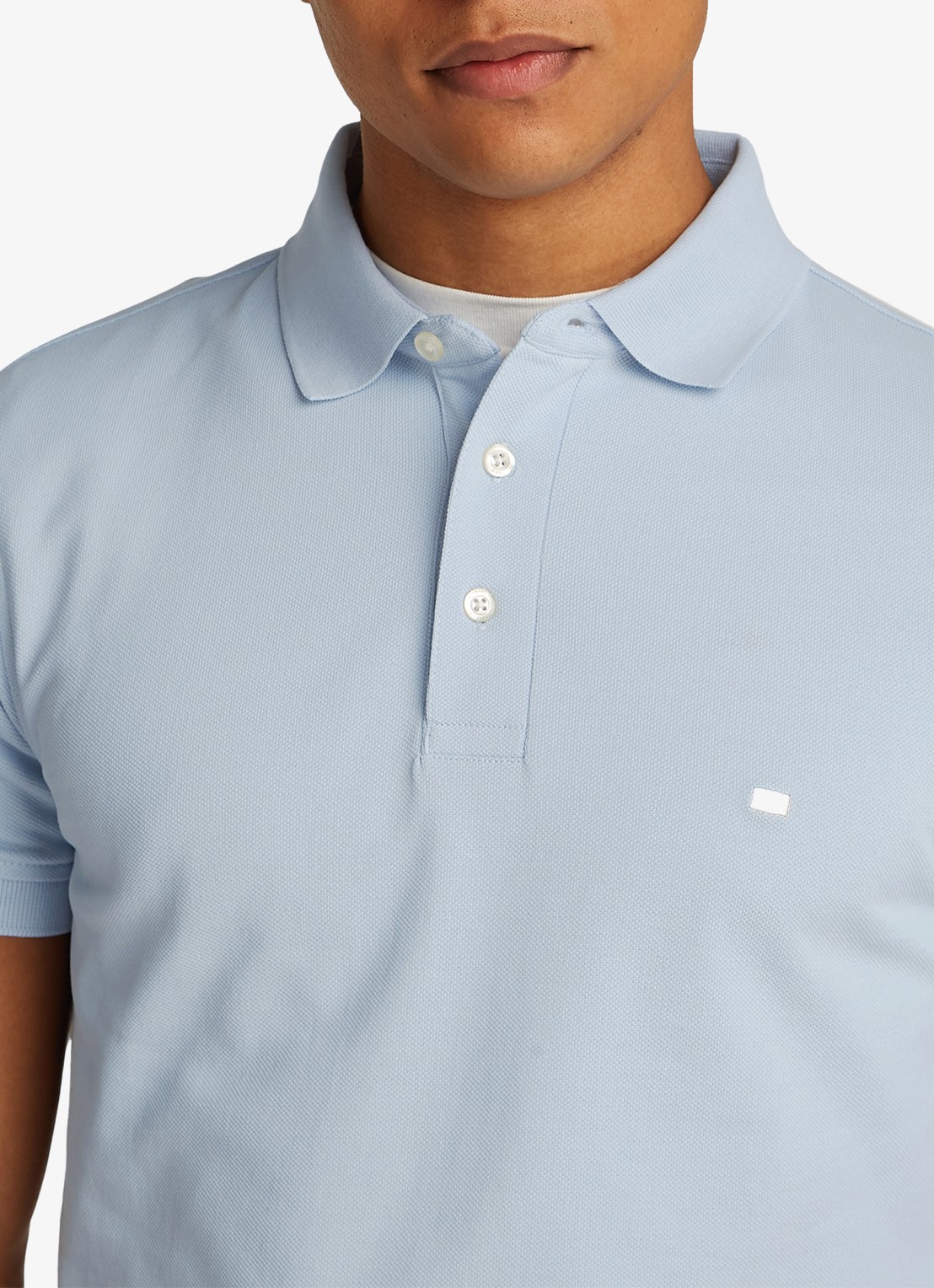 Tommy Hilfiger 1985 slim fit polo met logoborduring - detail 2 breezy blue / blauw
