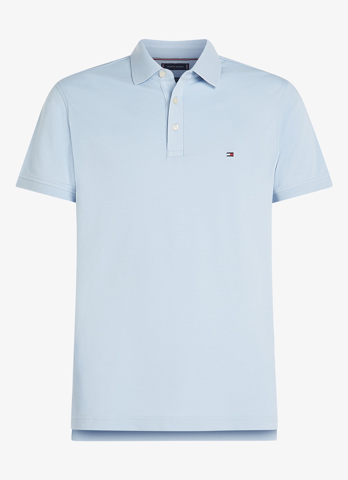 Tommy Hilfiger 1985 slim fit polo met logoborduring - voorkant 8 breezy blue / blauw