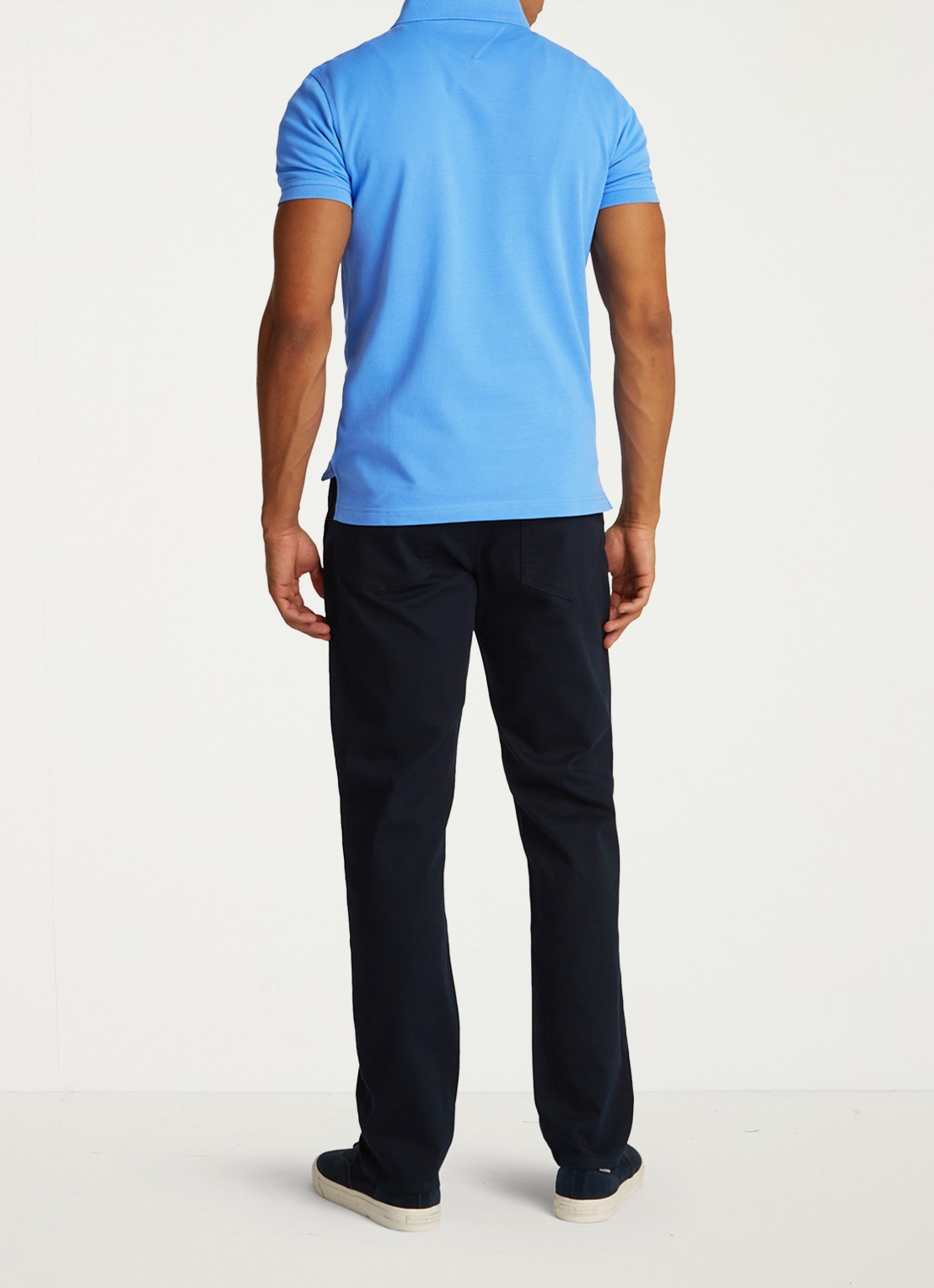 Tommy Hilfiger 1985 slim fit polo met logoborduring - achterkant 3 blue spell / blauw