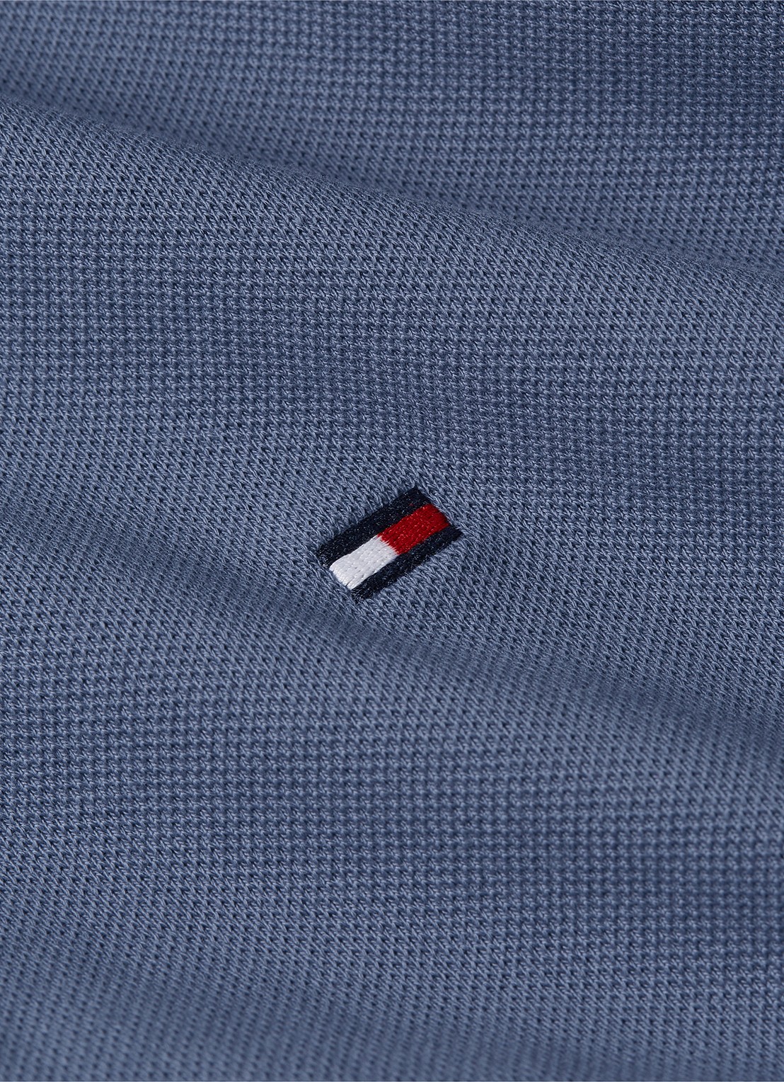Tommy Hilfiger 1985 slim fit polo met logoborduring - detail 3 faded indigo / blauw