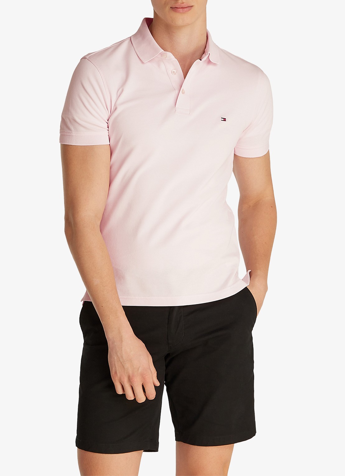 Tommy Hilfiger 1985 slim fit polo met logoborduring - detail 2 light pink / roze