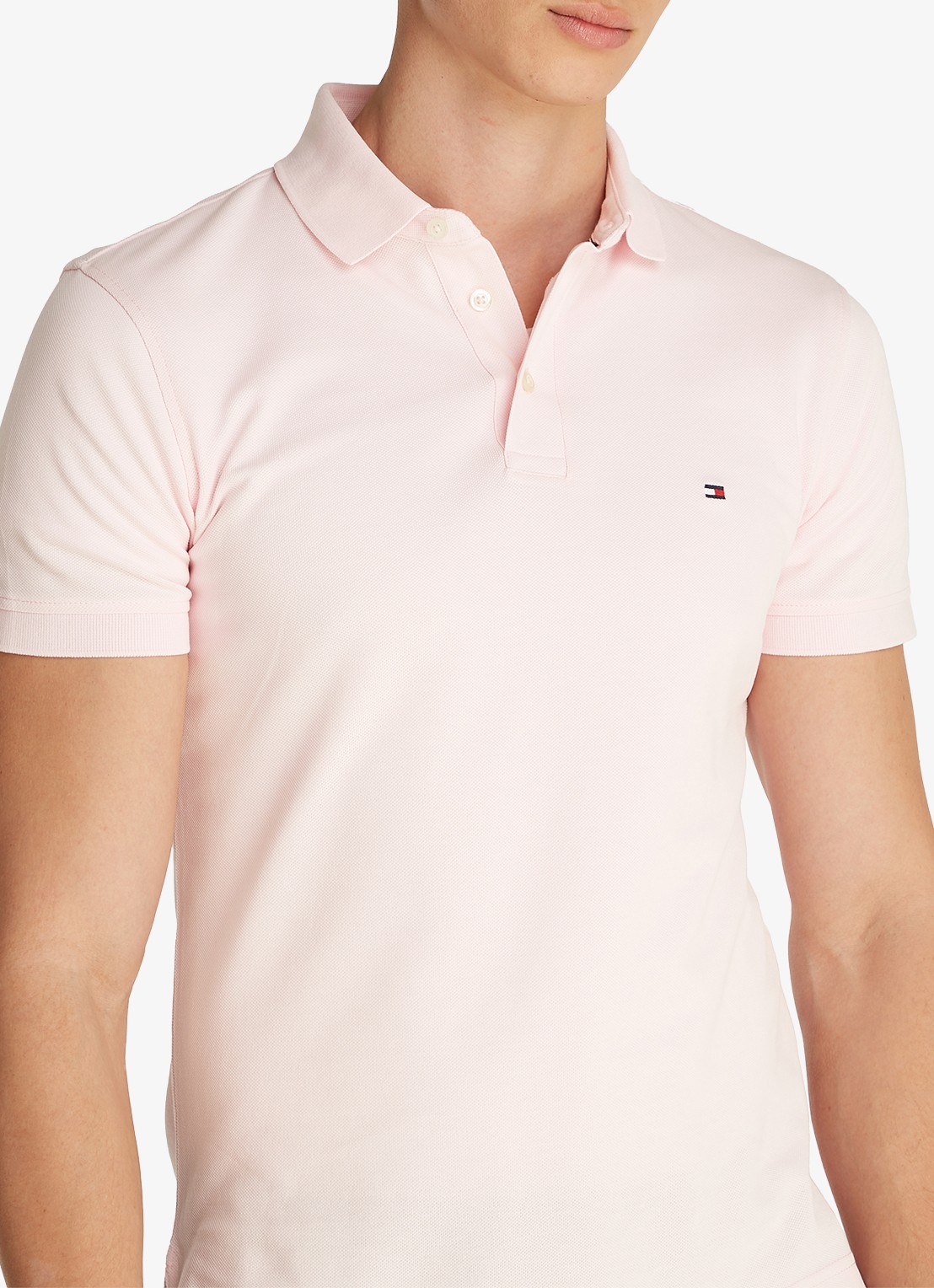 Tommy Hilfiger 1985 slim fit polo met logoborduring - detail 3 light pink / roze