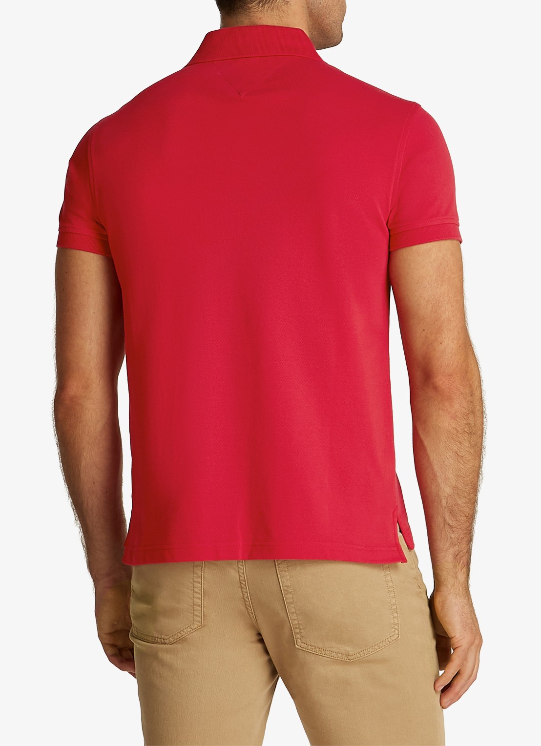Tommy Hilfiger 1985 slim fit polo met logoborduring - achterkant primary red / rood