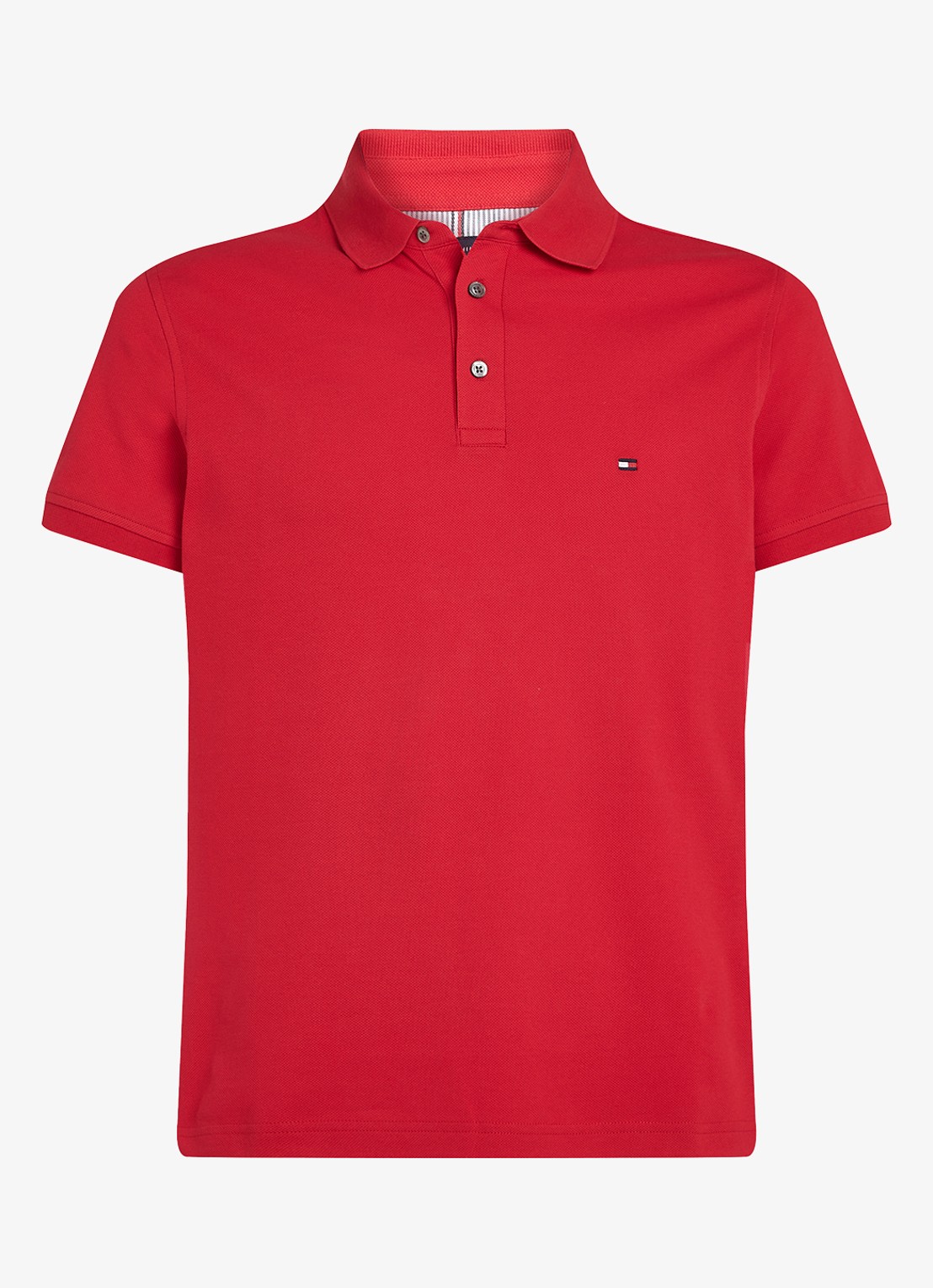 Tommy Hilfiger 1985 slim fit polo met logoborduring - voorkant 4 primary red / rood
