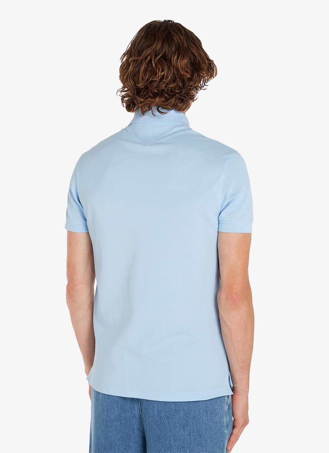 Tommy Hilfiger 1985 slim fit polo met logoborduring - achterkant 5 kingly blue / blauw