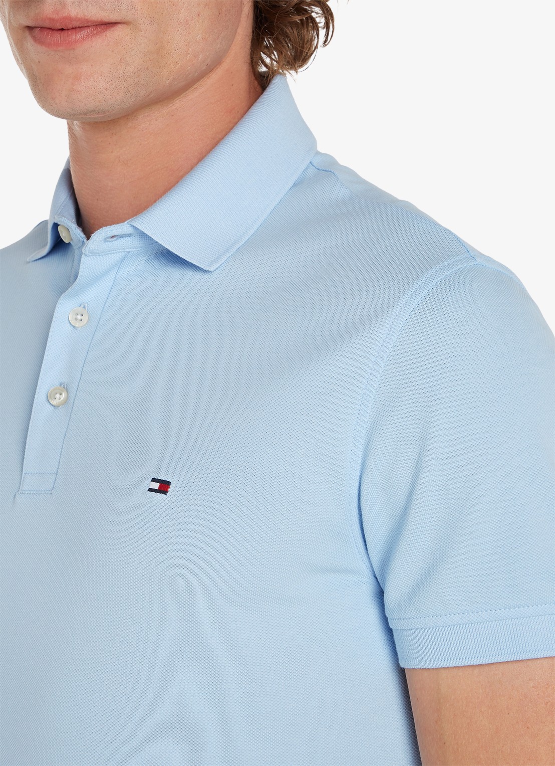 Tommy Hilfiger 1985 slim fit polo met logoborduring - detail 2 kingly blue / blauw